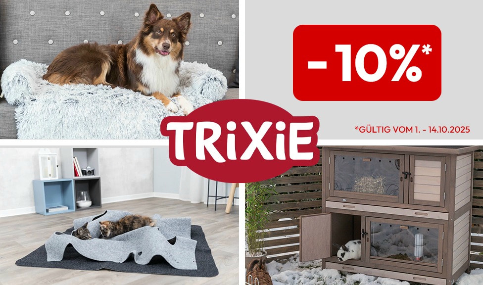 Aktion: 10% Rabatt auf TRIXIE Zubehör für Hunde, Katzen und Kleintiere bei Ihrem Online-Fachhändler iPet.ch