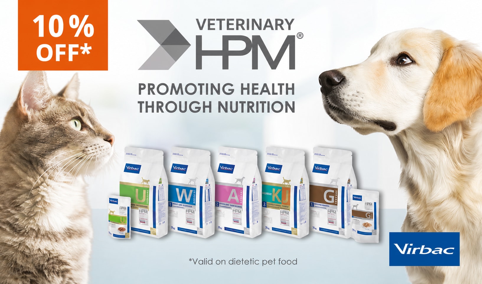 Special Offer: 10% off VIRBAC VETERINARY HPM dog and cat food at your pet food specialist, iPet.ch