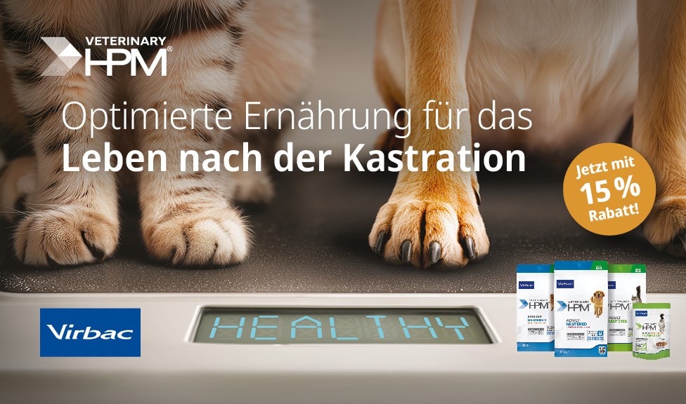 Aktion: 15% Rabatt auf VIRBAC VETERINARY HPM Hundefutter und Katzenfutter bei Ihrem Tierfutterspezialisten iPet.ch