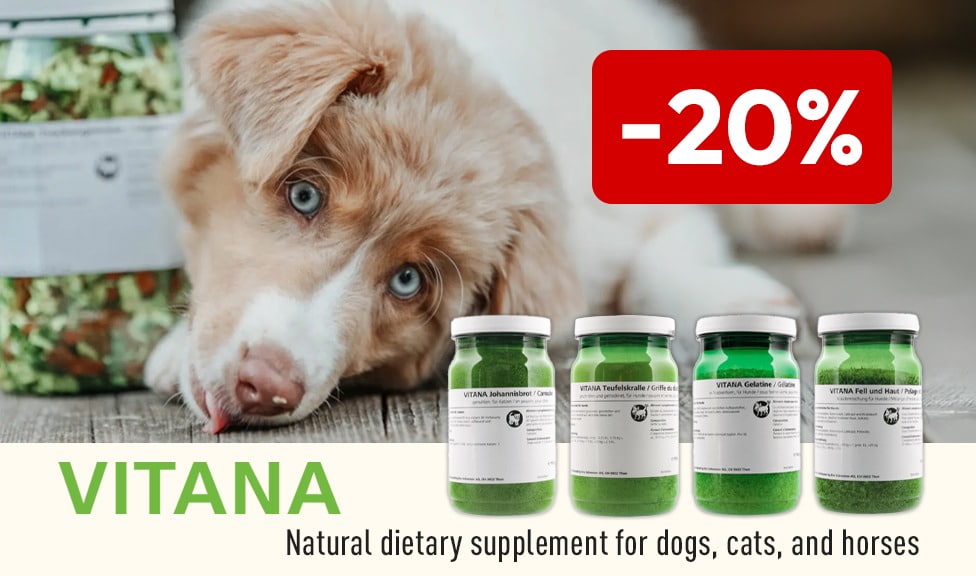 Special offer: 20% off VITANA dietary supplements for dogs and cats at your pet food specialist, iPet.ch