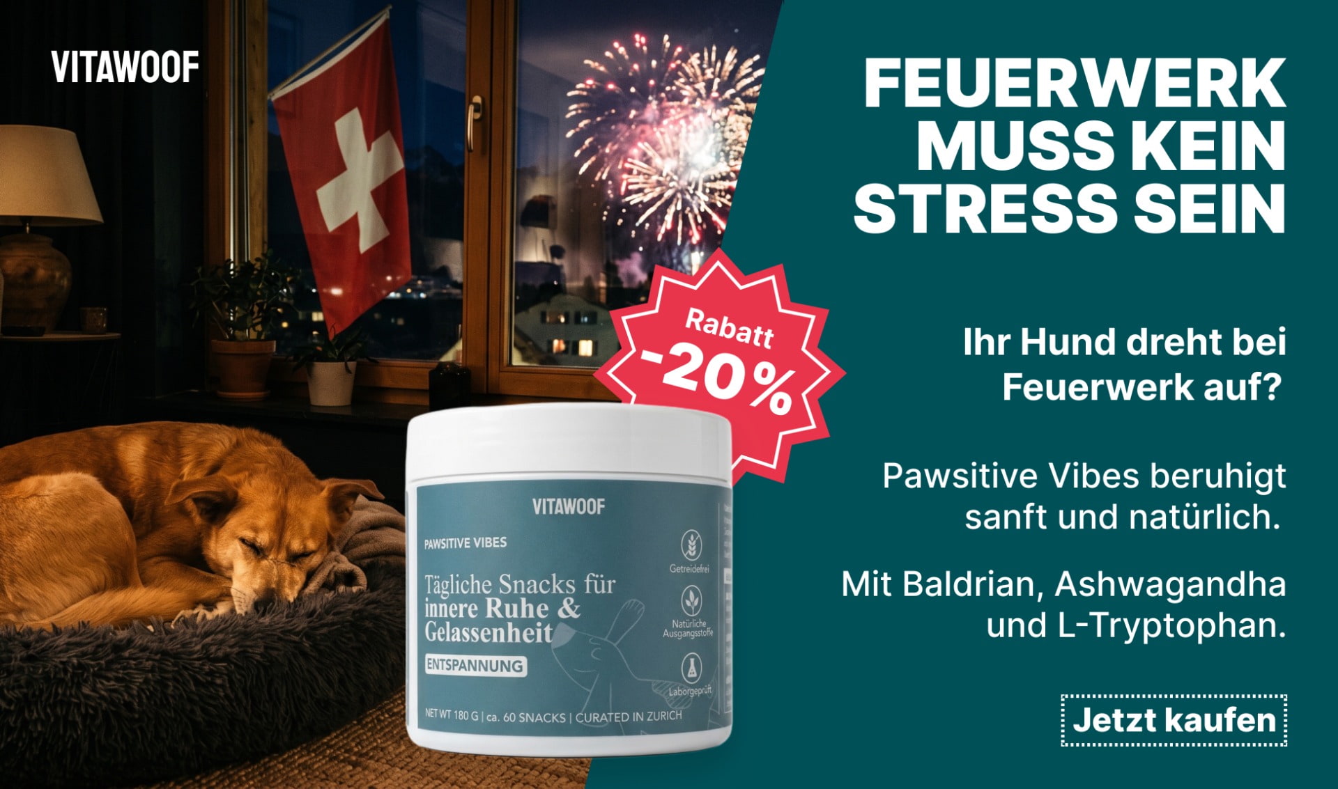 Aktion: 20% Rabatt auf VITAWOOF Snacks bei Ihrem Tierfutterspezialisten iPet.ch