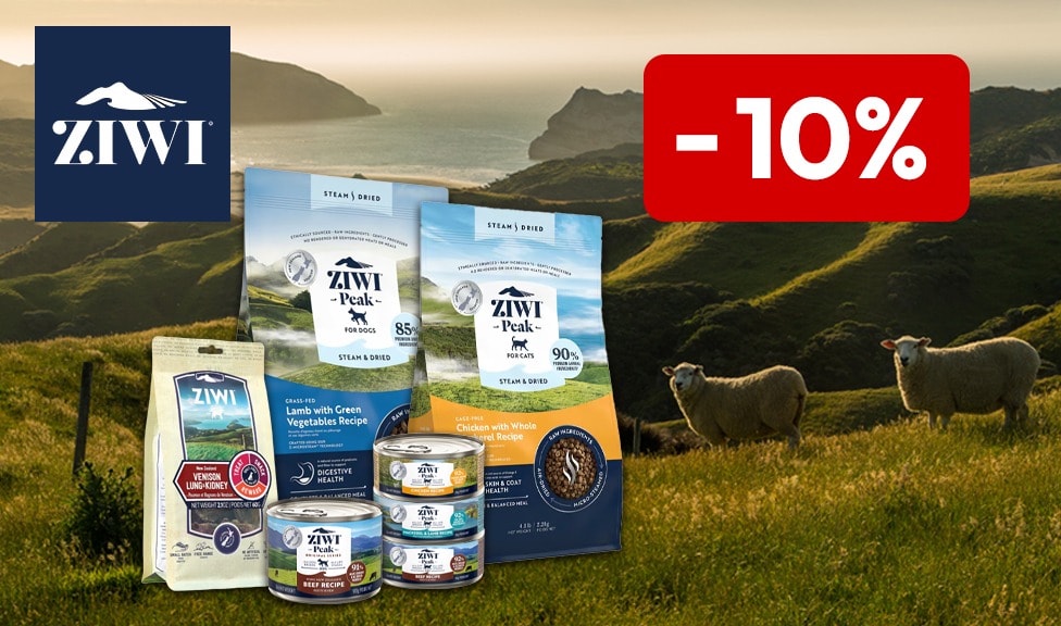 Action : 10% de rabais sur les aliments et les articles à mâcher pour chiens et chats ZIWI PEAK chez iPet.ch