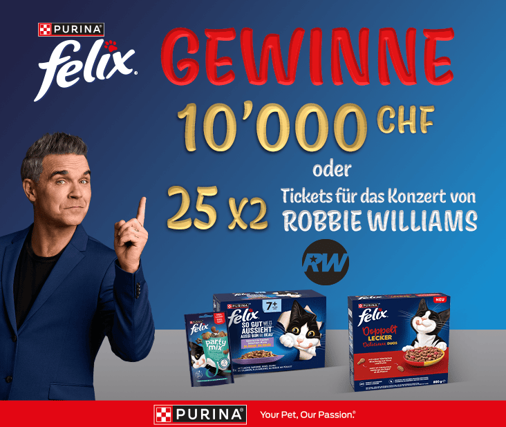 Robbie Williams Felix Gewinnspiel | iPet.ch